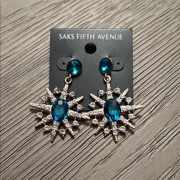 Saks Fifth Avenue Jewelry - Saks Fifth Avenue Blue and Gold Starburst Earrings